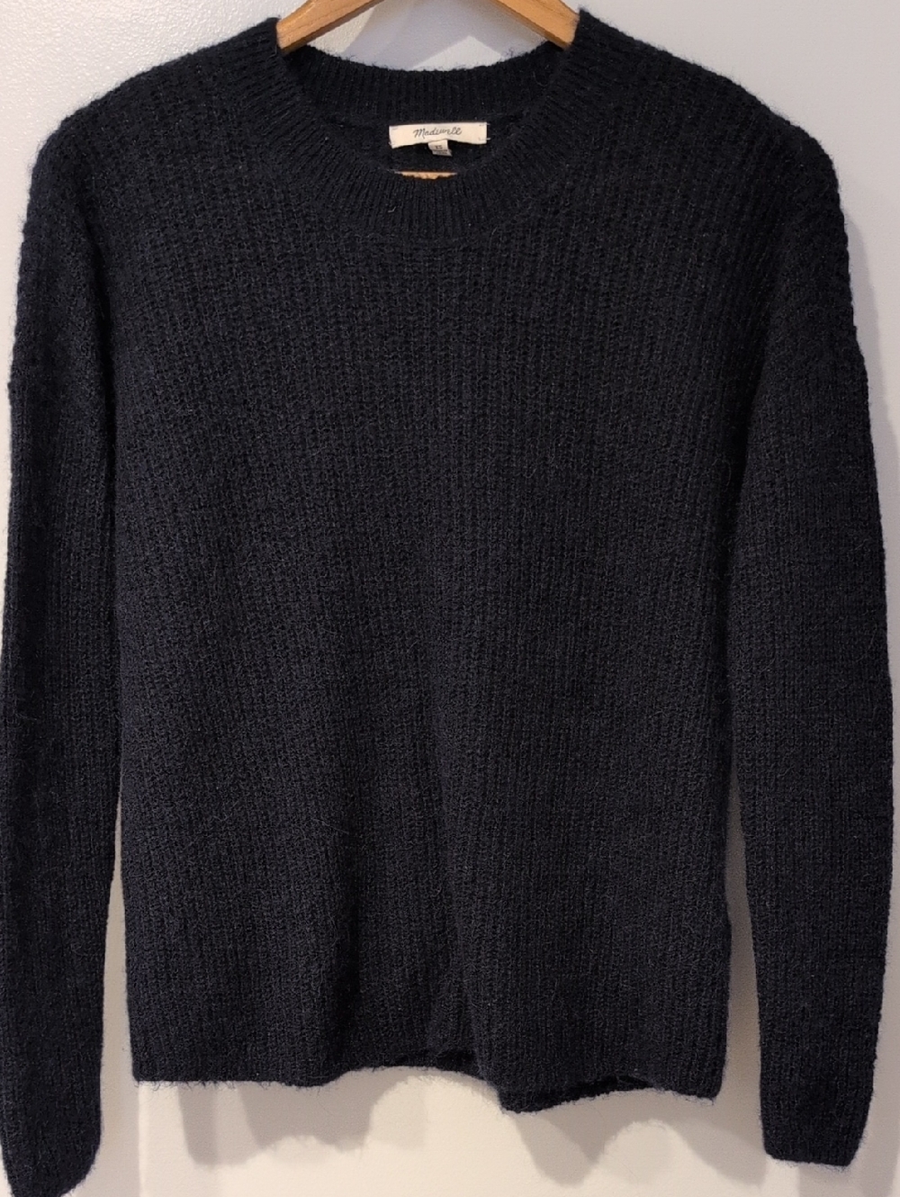Madewell Alpaca Blend Knit Navy Crewneck Sweater Size XS